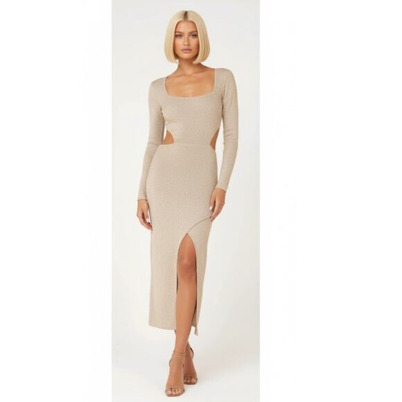 MISA LA Minka Midi Dress XS Gold NWT - Picture 1 of 10